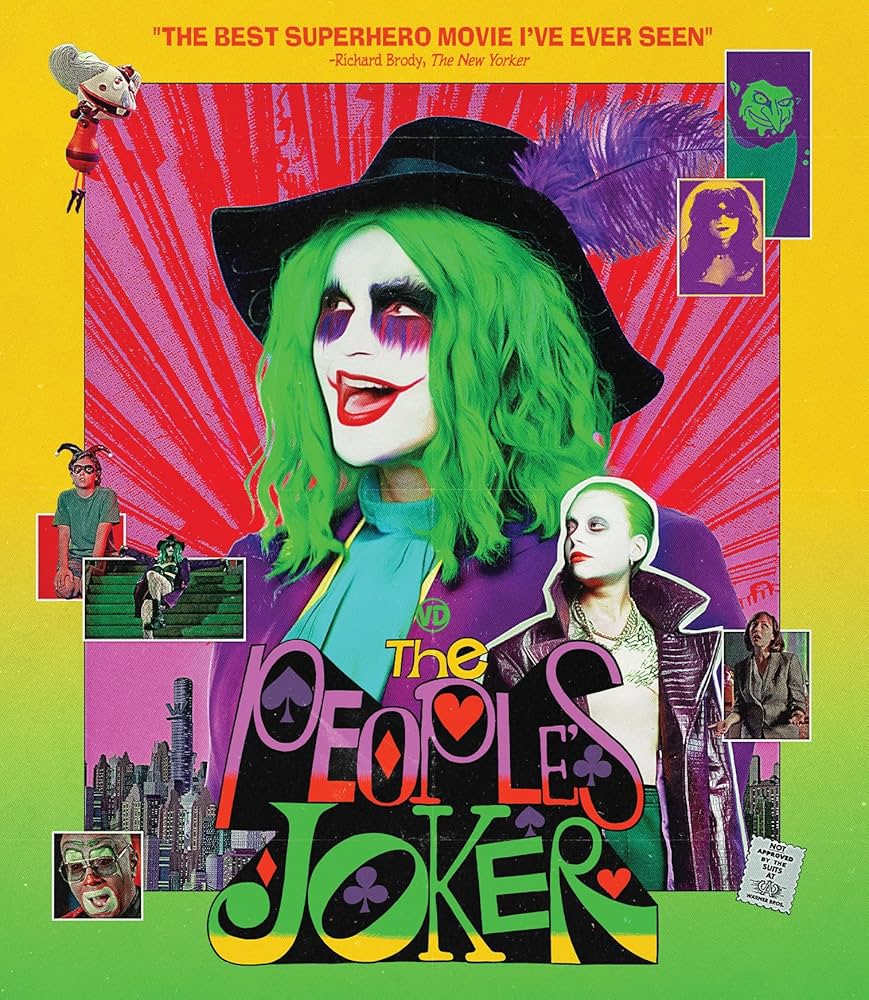 The People’s Joker promo poster, featuring the cast on a kind of comic book cover-style layout.