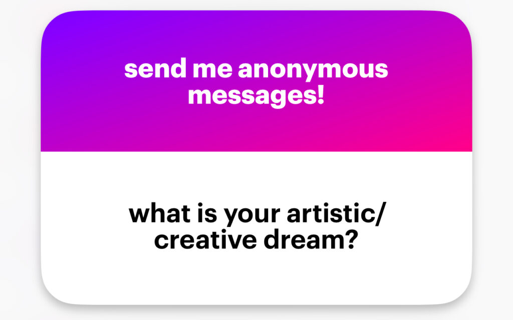 What is your artistic/creative dream?